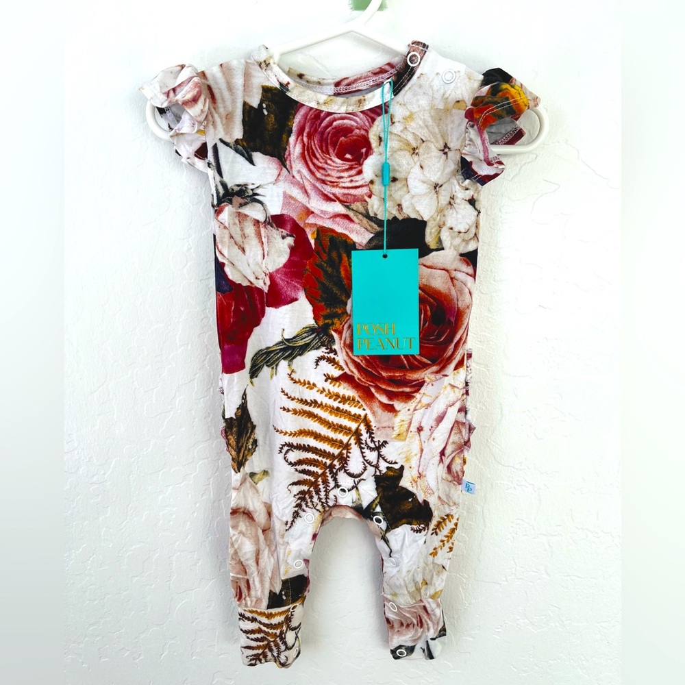 Posh Peanut Floral Romper brand new with tags